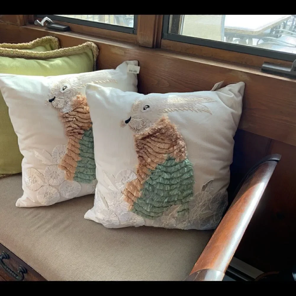 Anthropologie Bunny Accent Pillow